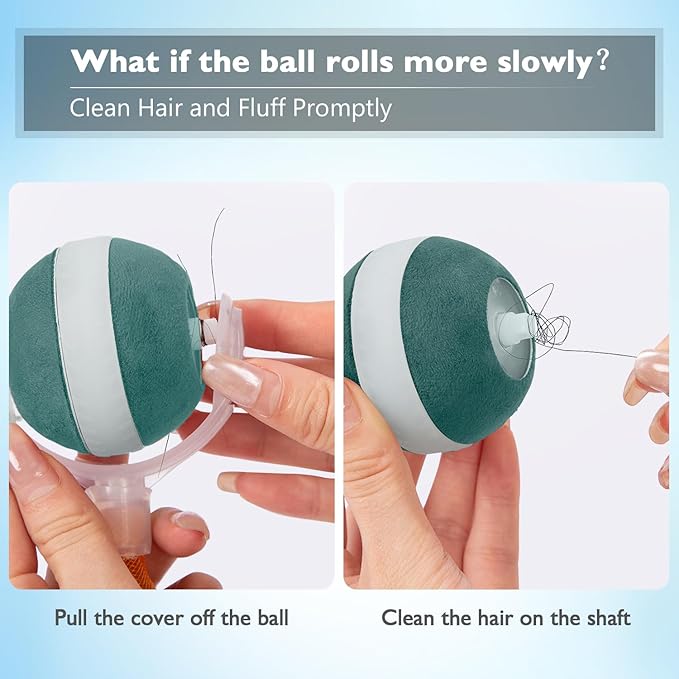 Interactive Cat Toys Ball for Indoor Cats,[2025 Newly Upgraded] Agile Moving Cat Ball with Elastic Mesh Tail,Automatic Kitten Toys for Bored Indoor Adult Cats,Motion Activated (Dark Green)