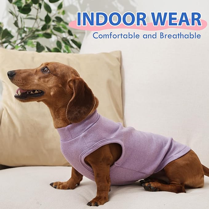 Fleece Sweater for Smalll Dogs - Purple, M - Pullover Vest | Stretchable Warm Sweatshirt, Lightweight Winter Jacket for Free Movement,Seasonal Dog Clothes,Shih Tzu, Papillon