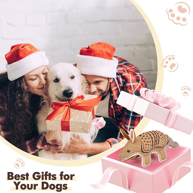 Tough Durable Squeaky Dog Toys for chewers Interactive to Keep Them Busy, Funny Tug of War Dogs Toy for Small Medium Large Cute Birthday Gift (Armadillo)