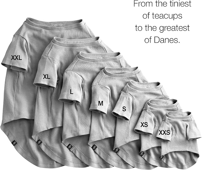 Toby II - The Perfect Tee, 3 Pack Short Sleeve Pet T-Shirt 100% Organic Cotton Tees Clothes for Small, Medium, Large Dogs, Gray Ombre, XX-Small