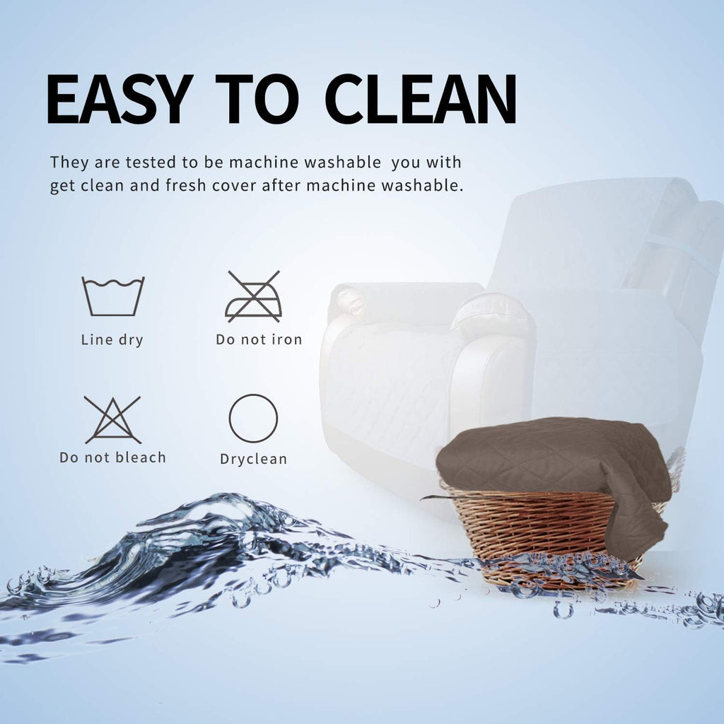 Easy-Going Oversized Recliner Cover Reversible Couch Cover Sofa Cover for Living Room Water Resistant Furniture Protector with Elastic Straps for Pets Dog (Oversized Recliner,Taupe/Ivory)