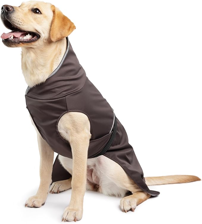 Goldpaw Rainpaw Waterproof Dog Raincoat - Durable Dog Rain Jacket for All Seasons - Easy to Wear, Adjustable, Premium Pet Outerwear - Made in The USA - Machine Washable - Black Bean - Size 12