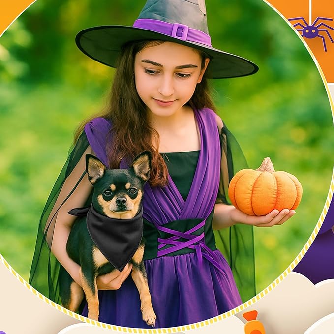 48 Pcs Halloween Color Dog Bandanas Bulk Sublimation Blank Bandanas for Dogs Heat Transfer Triangle Bibs DIY Scarf for Small Medium Large Puppy Pets Costume Photo Props Accessories Pet Shops
