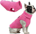 Idepet Dog Fleece Vest Sweater Zip Up Warm Pullover Dogs Jacket with D-Ring Leash Winter Cold Weater Coat Pet Sweatershirt Clothes Hoodie for Small Medium Dogs Boy Girl (Rose Red, XS)