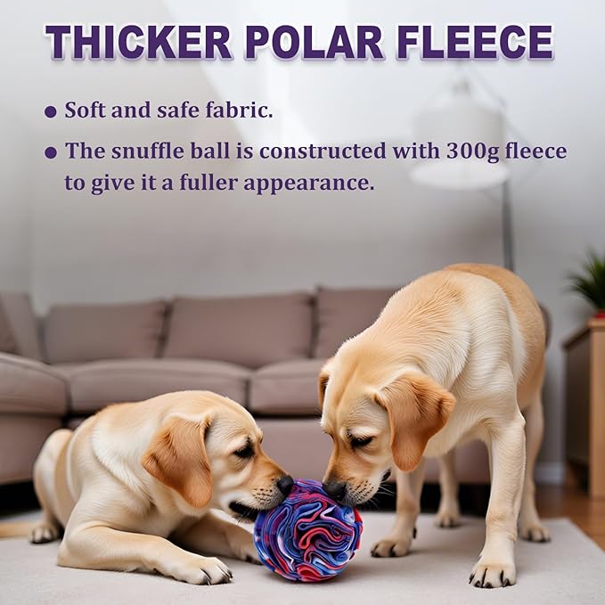 Snuffle Ball for Dogs, Sniffle Interactive Treat Toy, Washable Puppy Treat Toy, Foraging Puzzle Ball Toy, Mind Games for Dogs, Enrichment Dog Toys