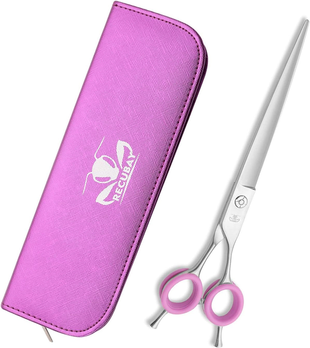 Dog Grooming Scissors, 8.0" Shears, Straight Scissors for Pet Hair Trimming. Matte Deluxe Dog Shears