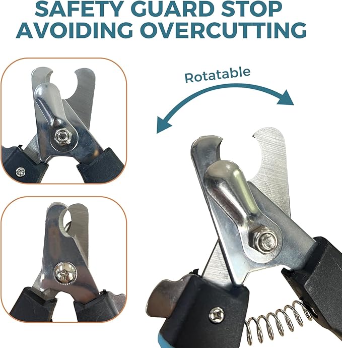 PAPIFFEED Dog Nail Grinder Upgraded with with Dog Nail Trimmers,2 LED Lights, 3-Speed Rechargeable & Quiet - Upgraded Electric Pet Nail Trimmer, Painless Paws Grooming Tool-Bule