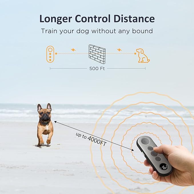 PATPET Dog Training Collar with Remote - Electric Dog Shock Collar for Small Medium Large Dogs - 3 Adjustable Safe Modes, Rechargeable Waterproof E Collar for Dogs (8-120 lbs)