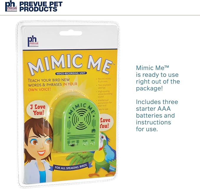 Prevue Hendryx 62900 Mimic Me Voice-Recording Unit for Birds Green Small