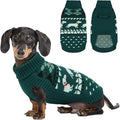 Lelepet Dachshund Sweater, Turtleneck Dog Sweaters for Small Dogs, Warm Pullover Knitted Pet Coat, Cold Weather Dachshund Clothes, Fall/Winter Cozy Outfit (XS-XL)