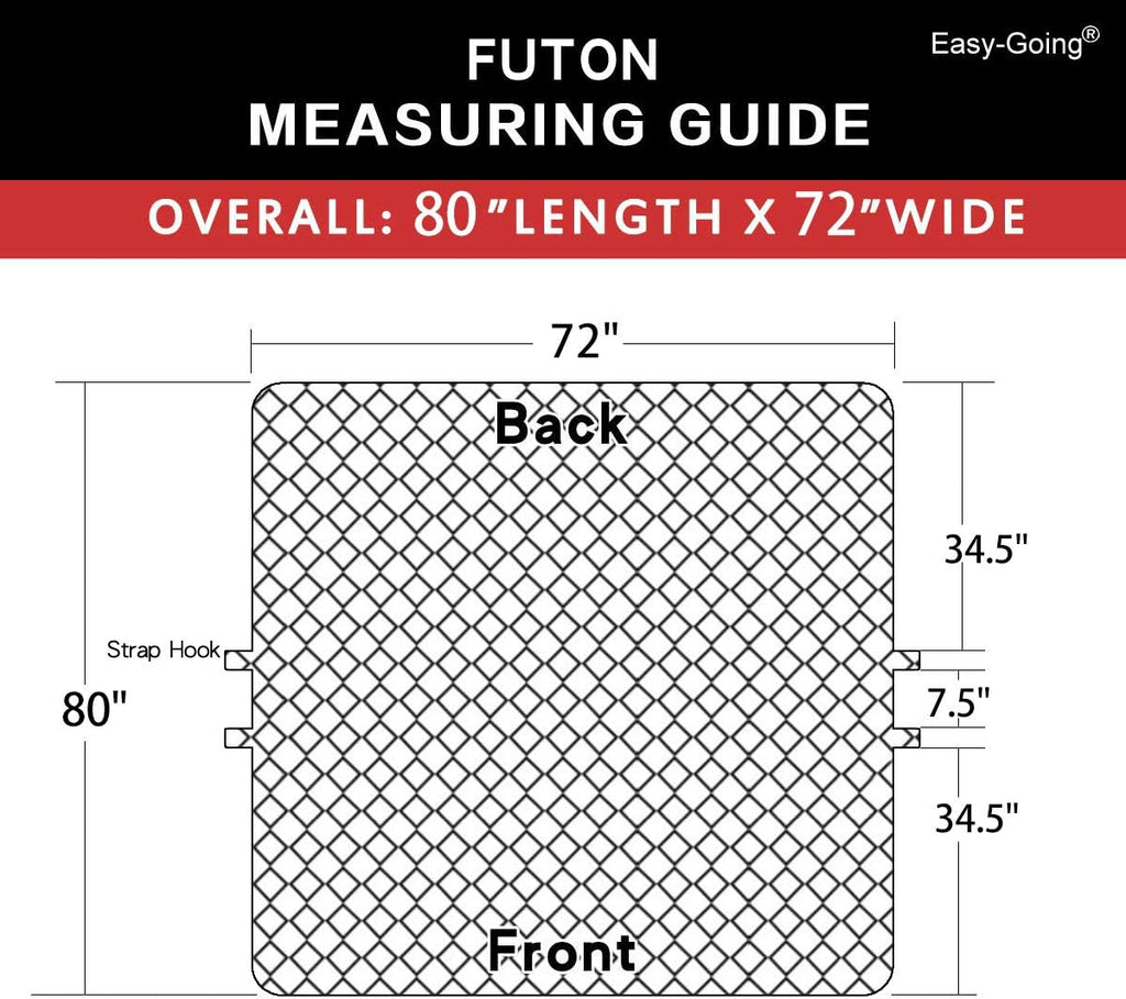 Easy-Going Futon Sofa Slipcover - Reversible Armless Couch Cover - Water Resistant for Pets & Kids (Dark Blue/Light Blue)