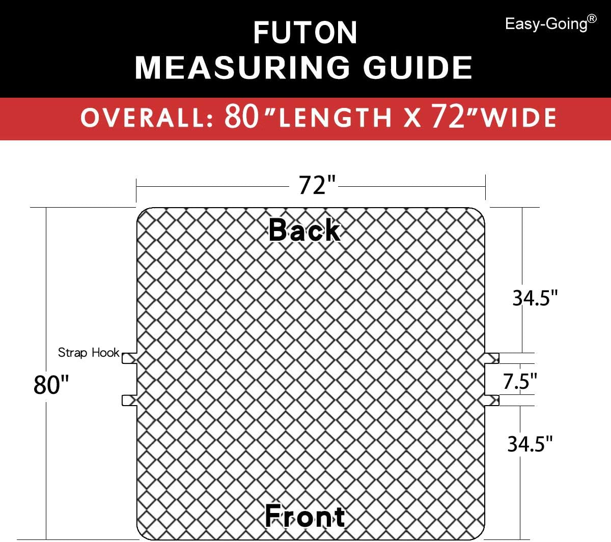 Easy-Going Futon Sofa Slipcover - Reversible Armless Couch Cover - Water Resistant for Pets & Kids (Dark Blue/Light Blue)