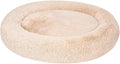 Amazon Basics Donut Pet Bolster Faux Fur Bed for Dog, Beige, 45" x 45"