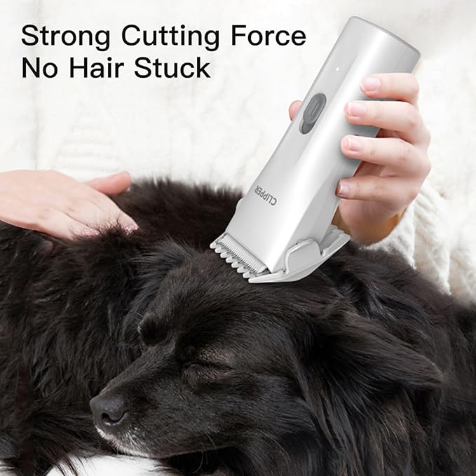 Dog Grooming Cilppers,Handy & Powerful Pet Electric Hair Trimmer Kits Waterproof Cordless Rechargeable Grooming Shavers for Small Dogs and Cats White