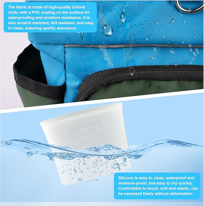 LIOPARD Dog Treat Pouch, Training Bag for Pet Walking, Pet Treat Bag with Silicone Liner, Magnetic Closure with Clicker and Belt Clip, 4-Cup Dog Treats Pouch for Outdoor Training (blue)