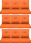 9-Piece Outdoor Patio Cushion Set - Fade & Water Resistant with Removable Olefin Cover, 22x24x4 Inch Memory Foam Cushions for Wicker Sectional Sofa – Orange/Buckle