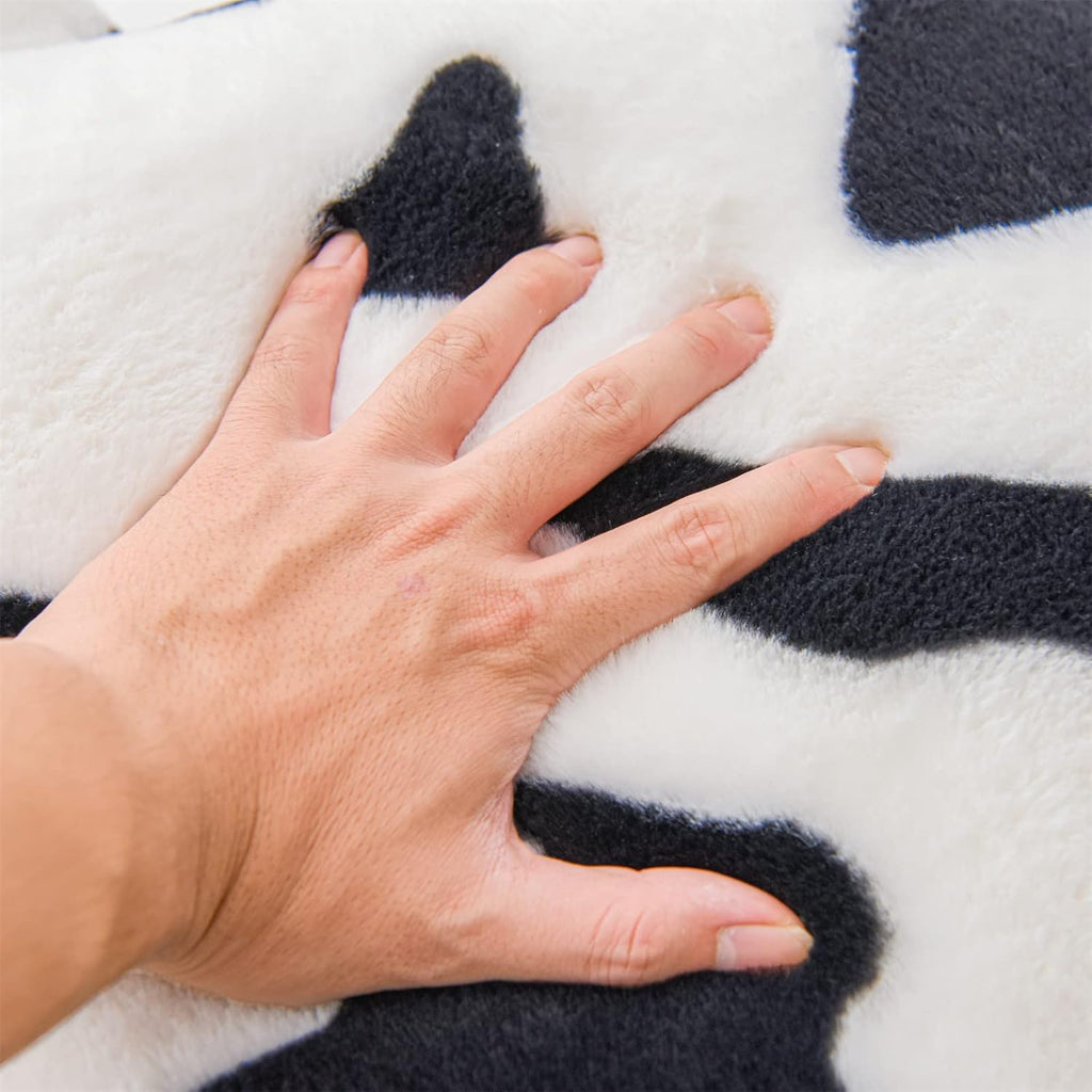 A Nice Night Faux Fur Reading Pillow Bed Wedge Large Adult Children Backrest with Arms Back Support for Sitting Up in Bed/Couch for Bedrest,Cow