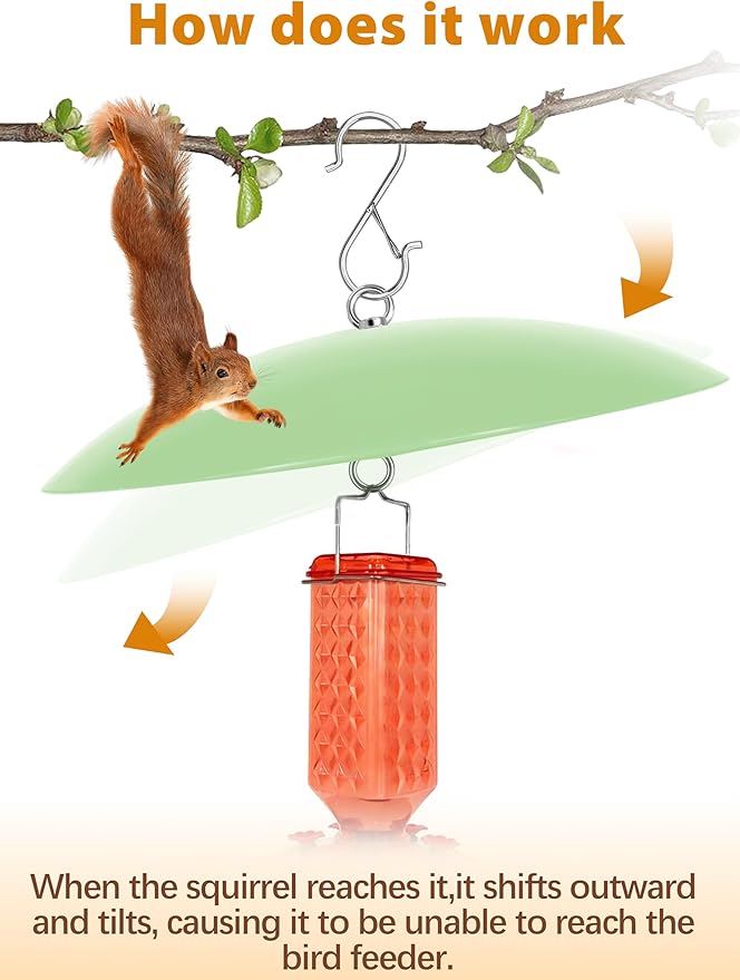 13" Bird Feeder Rain Guard, Hummingbird Feeder Shade Dome Cover, Hanging Baffle for Bird Feeder Pole (Light Green), 3 Pack