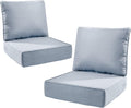 6" Thick Outdoor Cushions 22x24x6, 2-Set Deep Seat Patio Cushions with Removable Cover, Waterproof & Fade Resistant Replacement for Wicker Chair, Loveseat, Sofa - Baby Blue