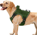 Heavy-Duty Tactical Dog Harness for Large Dogs, No Pull Adjustable Reflective Pet Vest with Molle System, K9 Military-Grade Control for Service Training, Outdoor & 10+ Breeds, Green, Medium