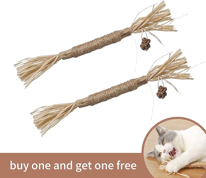 PAZ'S GIFT Catnip Toy Cat Toys Catnip Toy cat chew Toy cat Kicking silvervine Stick Teeth Cleaning Cute Kitten Teething Indoor Interactivecat Dental Care Matatabi (Raffia 3pcs)