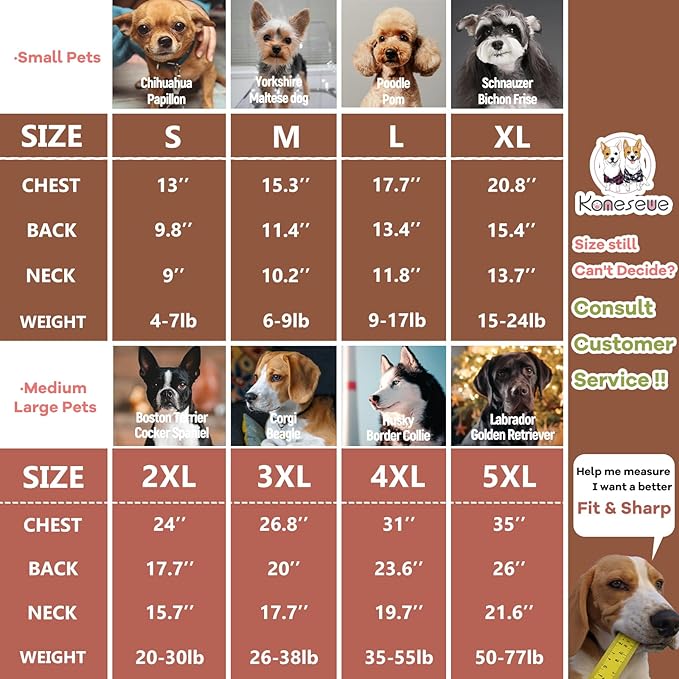 Koneseve Dog Hoodie & Cat Sweater, Warm Fleece Hooded Soft Winter Sweatshirt for All Breeds, Cozy Pet Clothes, Brown, XL