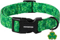 DOGWONG St. Patrick's Day Dog Collar, Cute Green Clover Dog Collars, Adjustable St. Patrick's Day Pet Collars Design Dog Collar with Quick Release Buckle for Boy Female Dogs