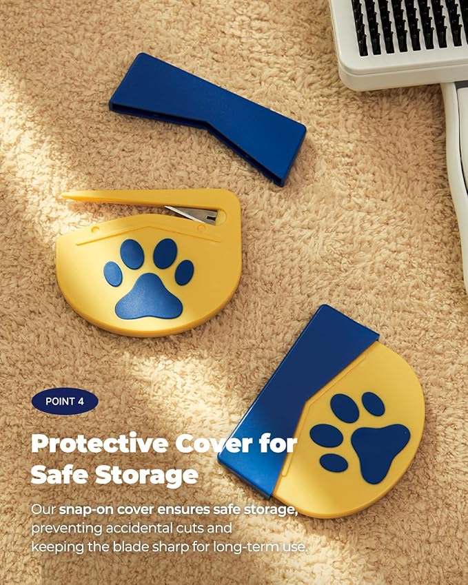 PETHROOM] Matt Splitter for Dogs & Cats | Professional Dematting Tool with Steel Blade | Easily Removes Knots, Mats & Tangles | Safe & Gentle Pet Grooming Comb for Long & Medium Coats