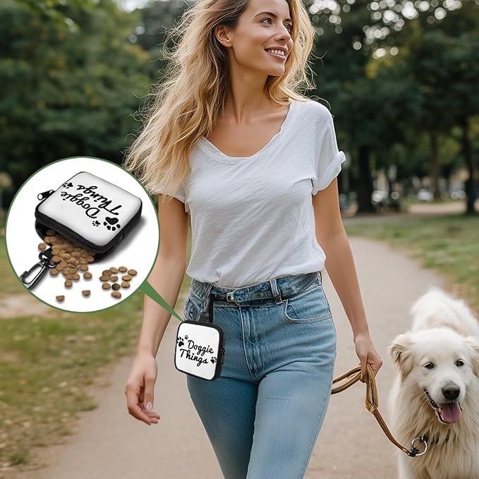 KEIAHUAN Dog Training Treat Pouch with Pocket Doggie Walking Trainer Fanny Pack Hands-Free Snack Pouch for Dog Training, Walks & Outdoor Use (Doggie Thing)