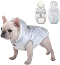 Windproof Waterproof Dog Coat Fleece & Cotton Lined Warm Jacket, Cold Weather Pet Apparel Clothes Vest for Small Medium Large Dog (XL, Silver)