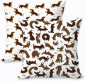 2 Pcs Cute Pet Animal Dachshund Dog Pattern Throw Pillow, Covers Linen Cushion Cover Cases Pillowcases Car Sofa Home Decor for Women Friend Sister Coworker Birthday Christmas