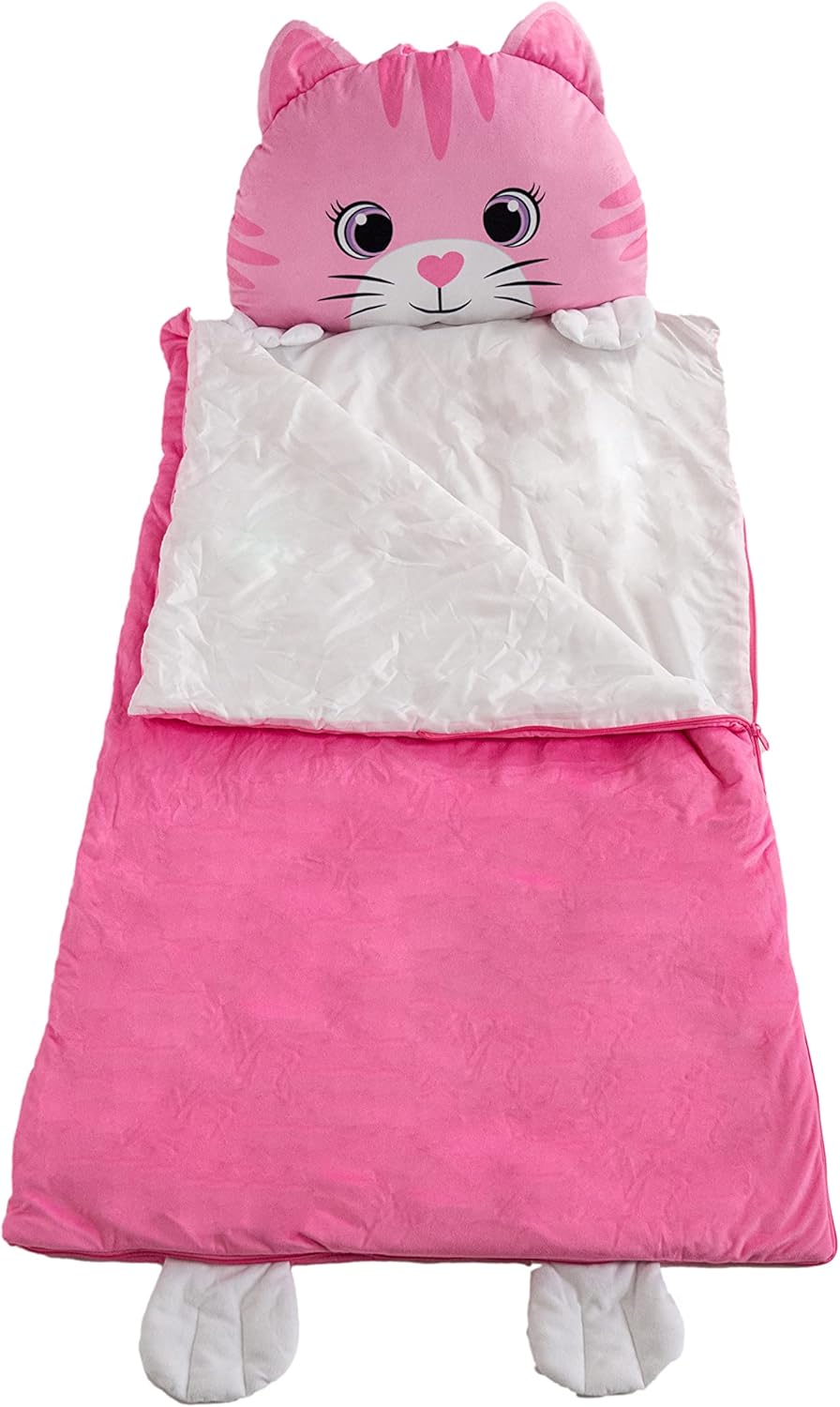 Kid's Nap Buddies Character Preschool Nap Mat, Toddler Sleeping Bag with Pillow for Daycare, Ages 3+