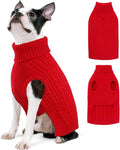 AOFITEE Dog Sweater, Medium Dog Sweater Girl Boy, Soft Turtleneck Pet Pullover for Winter Fall, Red Dogs Sweaters Dog Knitwear for Jack Russell, Mini Dachshund, Boston Terrier, Schnauzer, Red M