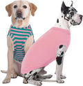 IECOii 2 Pack Extra Large Dog T-Shirt,Breathable & Lightweight Dog Tshirts Vest for Summer Wearing -Fade-Resistant, Easy to Put On – Machine Washable,Fit for Doberman Great Dane,Pink+Stripes,4XL