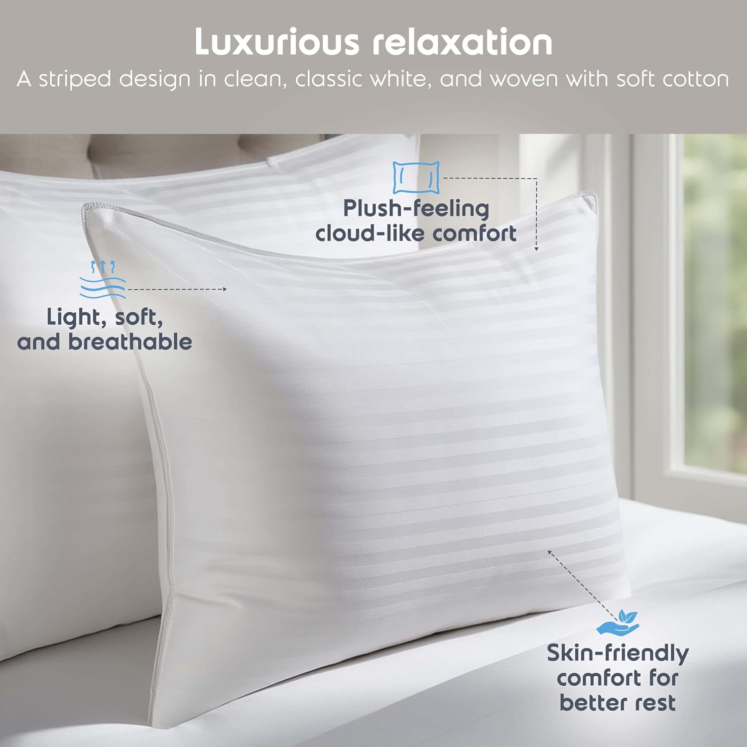 Nestl Cooling Memory Foam Pillow with Down alternative Pillows Combo Set – King Size Set of 2, 1 Soft and 1 Firm, Adjustable for Side, Back or Stomach Sleepers, Breathable Washable Cool Cover, 20”x36”