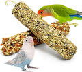 Fhiny Parakeet Treats, 2 PCS Natural Bird Crunch Sticks Grains & Vegetable Budgie Snacks Cockatiel Food Sticks Long-Lasting Chewing Toys for Parakeet Cockatiel Budgie Conure Parrot Lovebird Finch