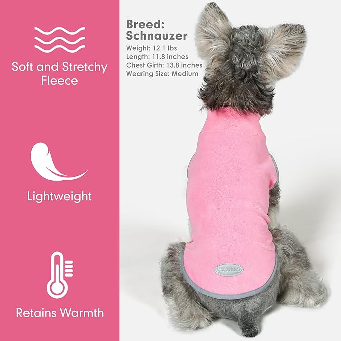 cyeollo 2 Pack Fleece Dog Sweater Vest Dog Sweatshirt Reflective Lightweight Pet Clothes for Large Dogs Girl Pet Apparel Pink, Fuschia, XXXL