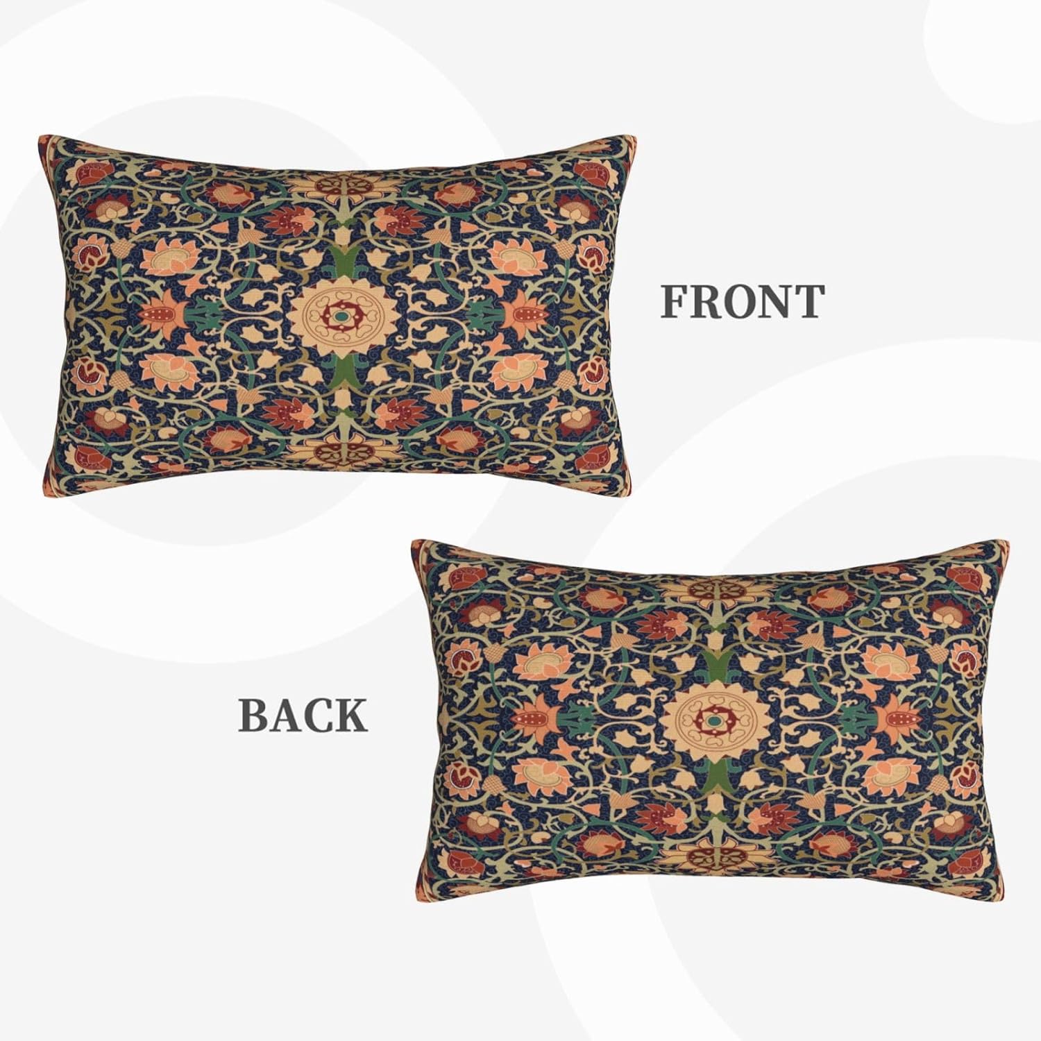 William Morris Vintage Floral 20x12 inches Throw Pillow Covers Cushion Covers for Couch Home Bed Living Room Decorative Pillow Cases