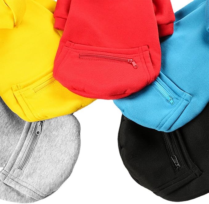 Jecikelon Pet Dog Cold Weather Coat with Pocket Winter Dog Hoodie Warm Puppy Clothes for Small Dogs Chihuahua Clothing (X-Small, Y02-Red)