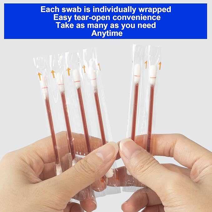 Svaha 50 Sticks Iodophor Swabs with Povidone Iodine - Solution Outdoor First Aid Swabsticks for Skin Cleansing and Preparation