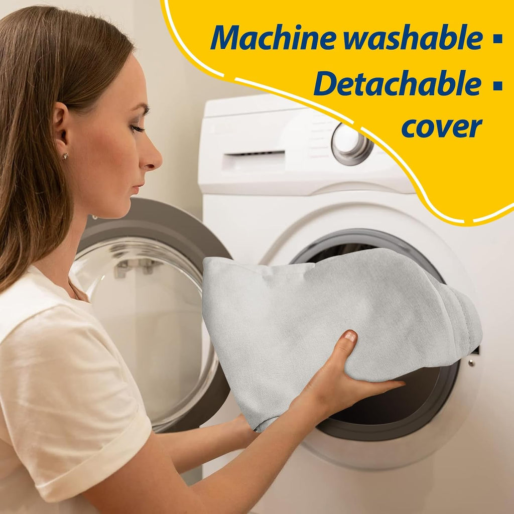 AAAAAcessories D-Shaped Chair Cushions, 2" Thick Dining Chair Pads with Ties and Removable, Machine-Washable Cover, 17" x 16", Set of 4, Natural Linen