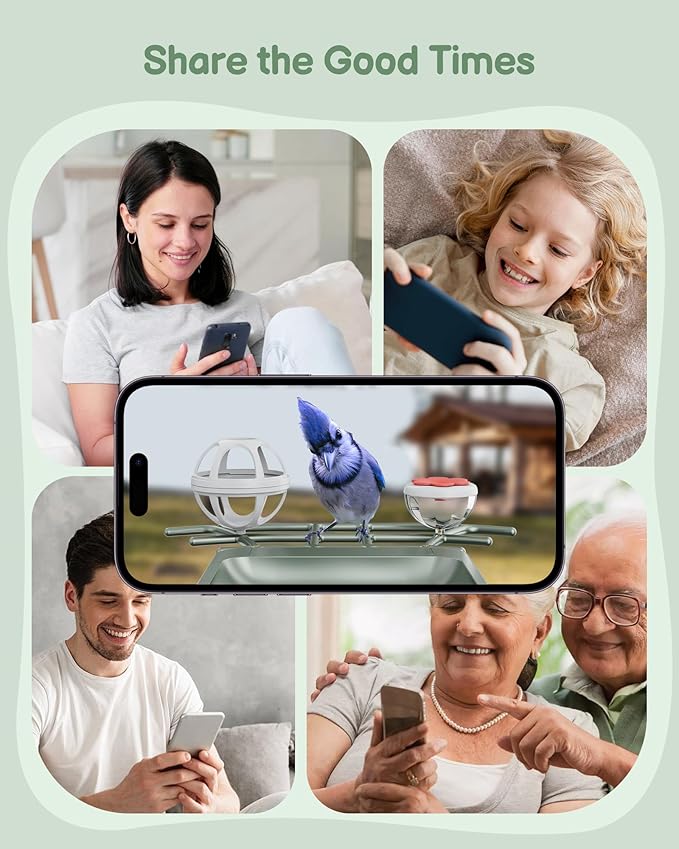 Bird Feeder with Camera Outdoor Solar: Smart Birdfeeder Cam for Outside Garden - 2K HD Live Video Camera AI Recognition Visible Window Auto Capture - Bird Lover Gifts