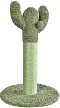 Amazon Basics Cat Scratcher - Indoor Cactus Single Cat & Kittens Scratching Post with Dangling Ball, Medium (25.6"H) - Green