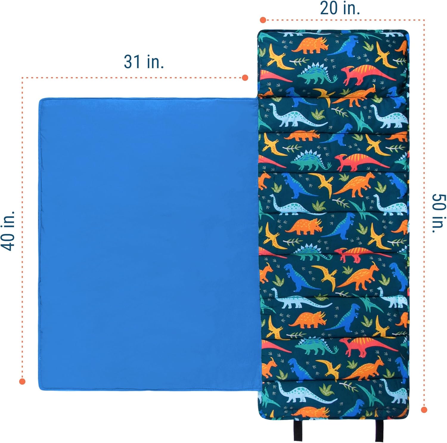 Wildkin Kids Original Nap Mat – Cozy Kids Sleep Mat with Pillow, Ideal for School & Travel - Jurassic Dinosaurs