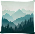 Decorative Square Throw Pillow Covers Beautiful Green Mountain Landscape Couch Sofa Bed Pillow Covers Cushion Cases 18x18 inch