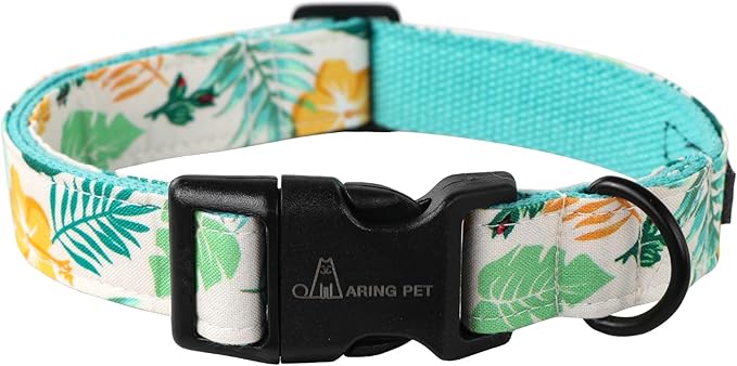 ARING PET Summer Dog Collar-Lightweight Dog Collar for Medium Dogs, Adjustable Comfortable Cotton Pet Collars for Small Medium Large Dogs, Large