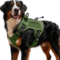 Heavy-Duty Tactical Dog Harness for Large Dogs, No Pull Adjustable Reflective Pet Vest with Molle System, K9 Military-Grade Control for Service Training, Outdoor & 10+ Breeds, Green, XX-Large