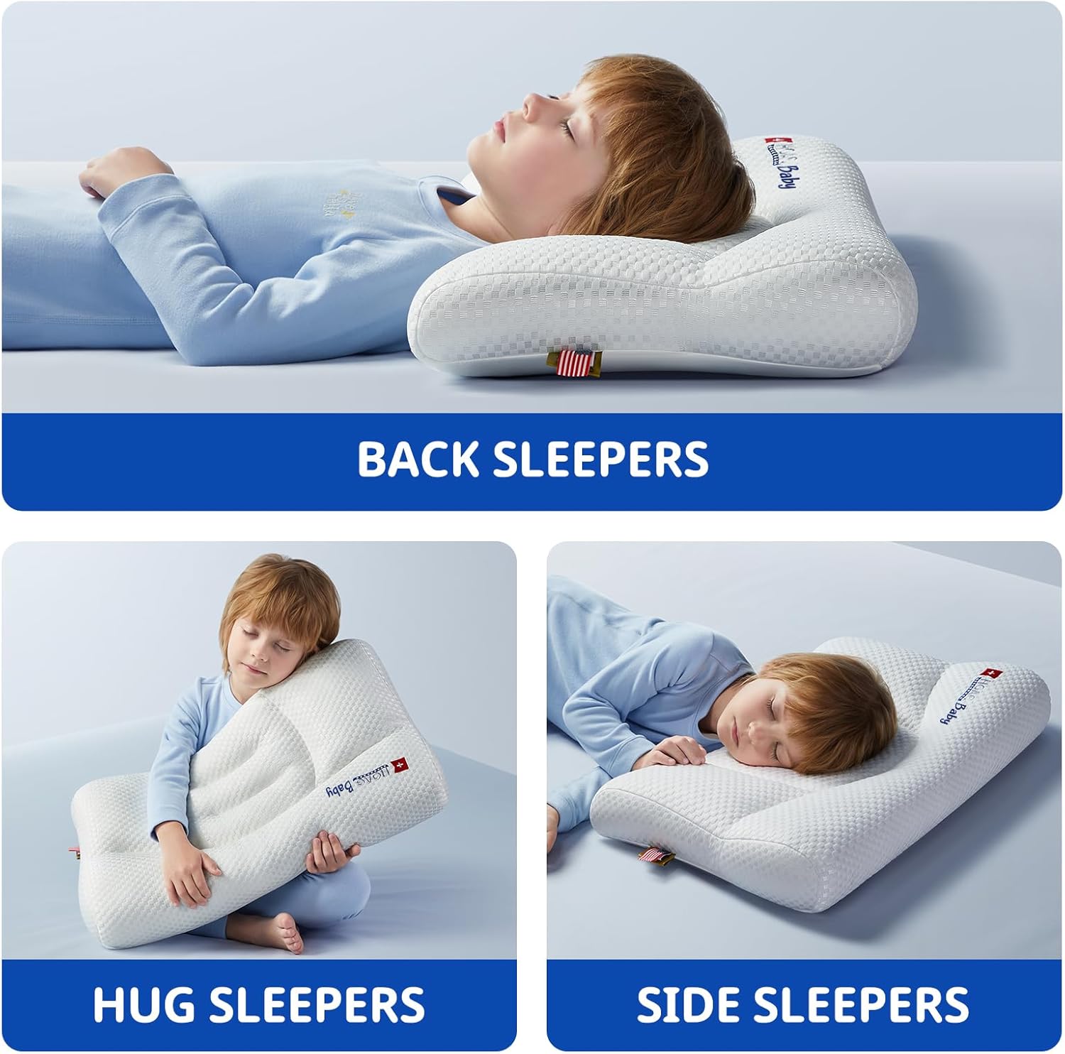 Toddler Pillow, Breathable & Cozy Machine Washable Kids Pillow, 21.6x13.8 Ergonomic Children Pillow for Boys and Girls Aged 3-8 (Height 2)