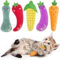 Catnip Cat Toys, Interactive Indoor Cat Nip Toy Kitty Kicker, Durable Kitten Teething Chew Toy, 5 Pack, Vegetable Shape