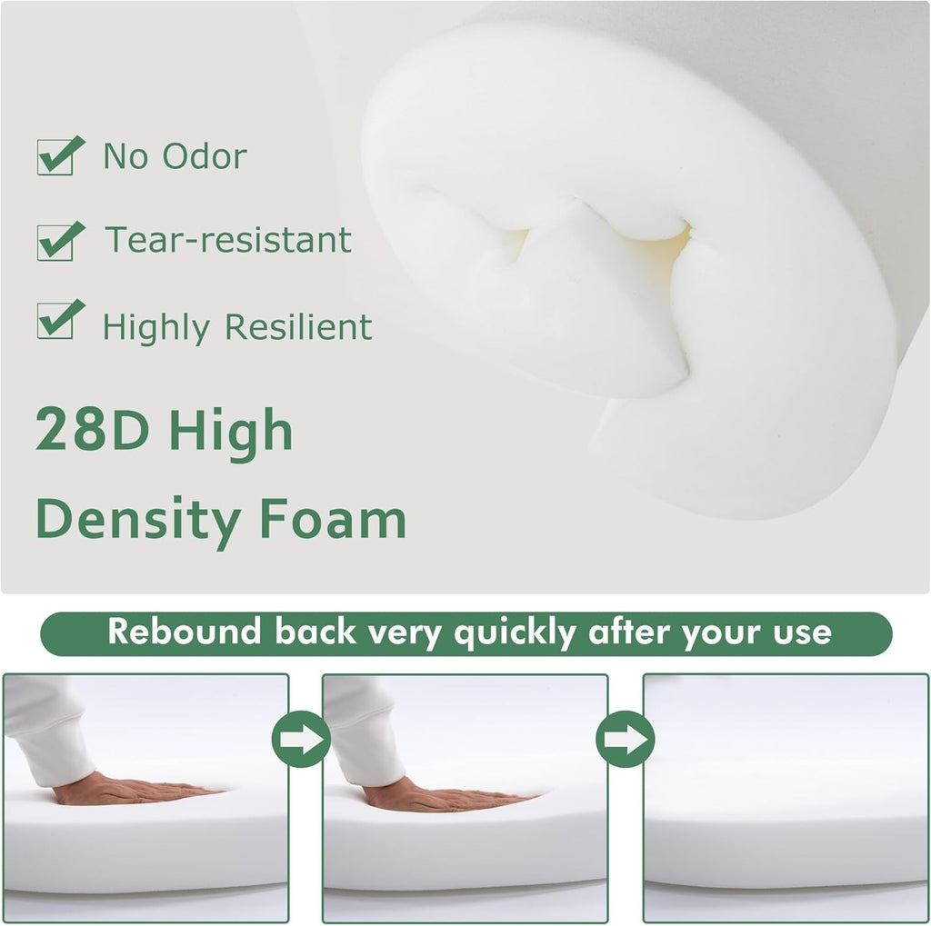 Outdoor Chair Cushions Set of 4: Waterproof & Fade Resistant Deep Seat Cushion for Patio Furniture - 24 x 24 Inch Chair Pads with Ties and Hidden Zipper - Patio Chair Cushion Replacement, Dark Grey